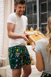 Pánské trenky s vytkávanou gumou EXCLUSIVE MIKE - Pánské trenky s vytkávanou gumou REPRE4SC EXCLUSIVE MIKE X-MASSACRE - R4M-BOX-0721S - S