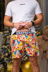 Pánské trenky s vytkávanou gumou EXCLUSIVE MIKE - Pánske trenky REPRE4SC EXCLUSIVE MIKE POP ART BABES - R5M-BOX-0708S - S