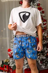 Pánské trenky s vytkávanou gumou EXCLUSIVE MIKE - Pánské trenky s vytkávanou gumou REPRE4SC EXCLUSIVE MIKE ICE LAND - R5M-BOX-0707S - S