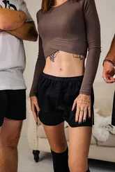 Dámské trenky vytkávaná guma GIGI - Dámské trenky s vytkávanou gumou REPRE4SC LADIES GIGI BLACK - R5W-BOX-0710S - S