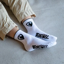 Ponožky dlouhé - Dlouhé ponožky REPRE4SC LONG WHITE - R3A-SOC-030237 - S