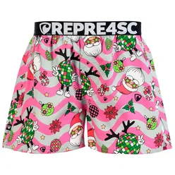 Pánské trenky s vytkávanou gumou EXCLUSIVE MIKE - Pánské trenky s vytkávanou gumou REPRE4SC EXCLUSIVE MIKE FUNKY VIBES - R4M-BOX-0722S - S