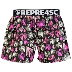 Pánské trenky s vytkávanou gumou EXCLUSIVE MIKE - Pánske trenky REPRE4SC EXCLUSIVE MIKE DIAMOND HEARTS - R5M-BOX-0701S - S