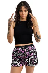 Dámské trenky vytkávaná guma GIGI - Dámské trenky s vytkávanou gumou REPRE4SC LADIES GIGI FUCK CANCER - R5W-BOX-0713S - S