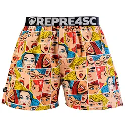 Pánské trenky s vytkávanou gumou EXCLUSIVE MIKE - Pánske trenky REPRE4SC EXCLUSIVE MIKE POP ART BABES - R5M-BOX-0708S - S