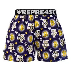 Pánské trenky s vytkávanou gumou EXCLUSIVE MIKE - Pánské trenky s vytkávanou gumou REPRE4SC EXCLUSIVE MIKE JUST HODL IT - R5M-BOX-0711S - S