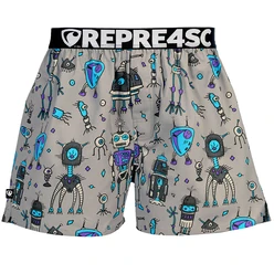 Pánské trenky Exclusive - Pánské trenky s vytkávanou gumou REPRE4SC EXCLUSIVE MIKE WE ARE THE ROBOTS - R6M-BOX-0721S - S