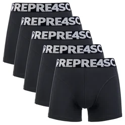 Pánské boxerky SPORT - Pánské boxerky s vytkávanou gumou REPRE4SC 5PACK SPORT BLACK - R6M-BOX-0451S - S