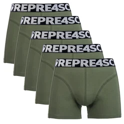 Pánske boxerky SPORT - Pánské boxerky s vytkávanou gumou REPRE4SC 5PACK SPORT GREEN - R6M-BOX-0455S - S