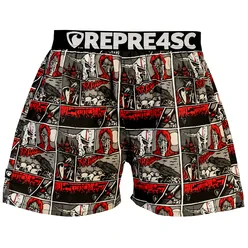 Pánské spodní prádlo - Pánské trenky s vytkávanou gumou REPRE4SC EXCLUSIVE MIKE MEDIEVAL BATTLE - R6M-BOX-0718S - S
