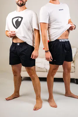 Pánské trenky všitá guma EXCLUSIVE ALI - Pánské trenky s všitou gumou REPRE4SC EXCLUSIVE ALI BLACK - R5M-BOX-0610S - S