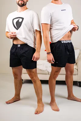 Pánské trenky s vytkávanou gumou EXCLUSIVE MIKE - Pánské trenky s vytkávanou gumou REPRE4SC EXCLUSIVE MIKE BLACK - R5M-BOX-0710S - S