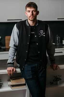 Pánske mikiny - Pánska mikina REPRE4SC SKULL PATCH - R4M-SWZ-0601S - S