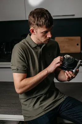 T-SHIRTS FÜR HERREN - Kurzarm T-shirt für Männer REPRE4SC COLLAR - R4M-TSS-2705L - L