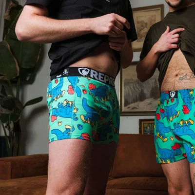 Pánské boxerky SPORT - Pánské boxerky s vytkávanou gumou REPRE4SC SPORT SKATING T-REX - R4M-BOX-0408S - S