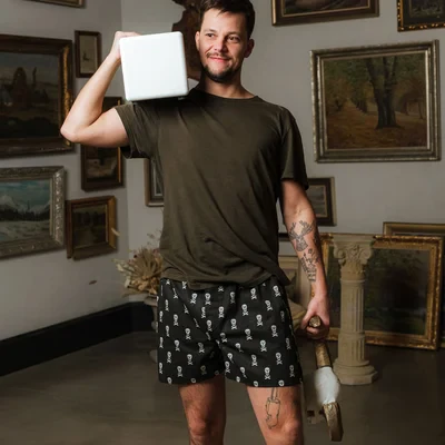 Pánské trenky všitá guma EXCLUSIVE ALI - Pánské trenky s všitou gumou REPRE4SC EXCLUSIVE ALI LUFTPIRATEN - R4M-BOX-0625S - S