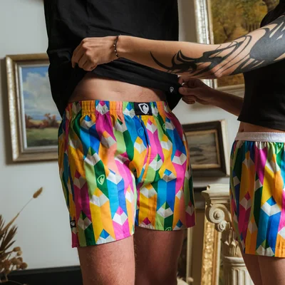 Pánské trenky všitá guma EXCLUSIVE ALI - Pánské trenky s všitou gumou REPRE4SC EXCLUSIVE ALI PASTEL UP! - R4M-BOX-0626S - S