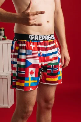 Pánské trenky s vytkávanou gumou EXCLUSIVE MIKE - Pánske trenky REPRE4SC EXCLUSIVE MIKE HOCKEY WORLDS - R5M-BOX-0702S - S