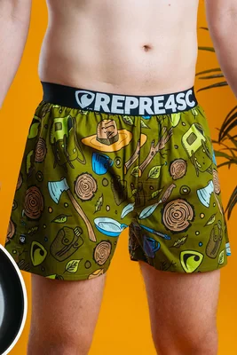 Pánské trenky s vytkávanou gumou EXCLUSIVE MIKE - Pánské trenky s vytkávanou gumou REPRE4SC EXCLUSIVE MIKE BUSHCRAFT - R5M-BOX-0704S - S