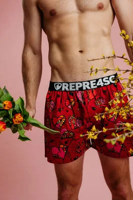 men's boxershorts with Elastic waistband EXCLUSIVE MIKE - Men's boxer shorts REPRE4SC EXCLUSIVE ALI SPRING PROMISES - R6M-BOX-0716S - S