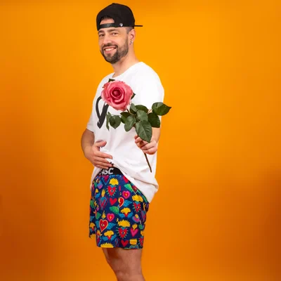 Pánské trenky s vytkávanou gumou EXCLUSIVE MIKE - Pánske trenky REPRE4SC EXCLUSIVE MIKE BURNING VALENTINE - R4M-BOX-0705S - S