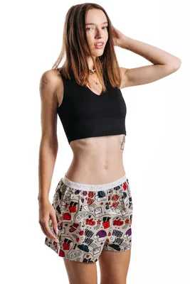 Ladies boxershorts with elastic waistband GIGI - Women's boxer shorts Repre GIGI HOLLY JOLLY - R3W-BOX-0718XL - XL