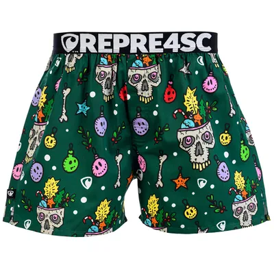 Pánské trenky s vytkávanou gumou EXCLUSIVE MIKE - Pánské trenky s vytkávanou gumou REPRE4SC EXCLUSIVE MIKE X-MASSACRE - R4M-BOX-0721S - S