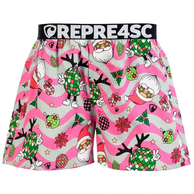 Pánské trenky s vytkávanou gumou EXCLUSIVE MIKE - Pánské trenky s vytkávanou gumou REPRE4SC EXCLUSIVE MIKE FUNKY VIBES - R4M-BOX-0722S - S