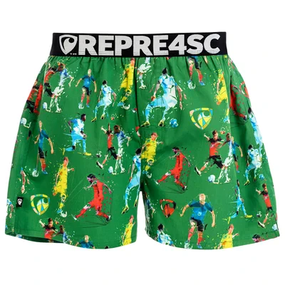 Pánské trenky s vytkávanou gumou EXCLUSIVE MIKE - Pánske trenky REPRE4SC EXCLUSIVE MIKE FREE KICK! - R4M-BOX-0720S - S