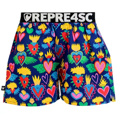 Pánské trenky s vytkávanou gumou EXCLUSIVE MIKE - Pánske trenky REPRE4SC EXCLUSIVE MIKE BURNING VALENTINE - R4M-BOX-0705S - S