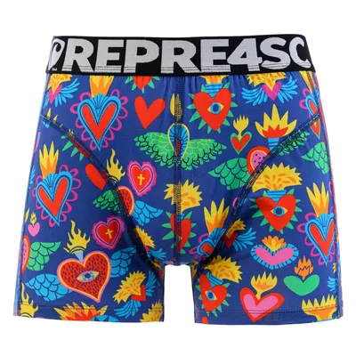 Pánské boxerky SPORT - Pánské boxerky s vytkávanou gumou REPRE4SC SPORT BURNING VALENTINE - R4M-BOX-0405S - S