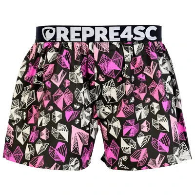 Pánské trenky s vytkávanou gumou EXCLUSIVE MIKE - Pánské trenky s vytkávanou gumou REPRE4SC EXCLUSIVE MIKE DIAMOND HEARTS - R5M-BOX-0701S - S