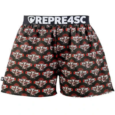 Pánské trenky s vytkávanou gumou EXCLUSIVE MIKE - Pánské trenky s vytkávanou gumou REPRE4SC EXCLUSIVE MIKE DEVIL'S HELL TRAIN - R5M-BOX-0712S - S