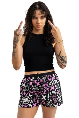 Dámské trenky vytkávaná guma GIGI - Dámské trenky s vytkávanou gumou REPRE4SC LADIES GIGI FUCK CANCER - R5W-BOX-0713S - S