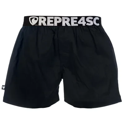 Pánské trenky s vytkávanou gumou EXCLUSIVE MIKE - Pánské trenky s vytkávanou gumou REPRE4SC EXCLUSIVE MIKE BLACK - R5M-BOX-0710S - S