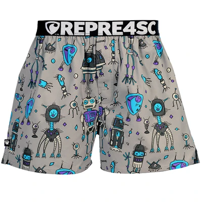 men's boxershorts with Elastic waistband EXCLUSIVE MIKE - Men's boxer shorts REPRE4SC EXCLUSIVE MIKE WE ARE THE ROBOTS - R6M-BOX-0721S - S