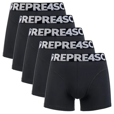 Pánské boxerky SPORT - Pánské boxerky s vytkávanou gumou REPRE4SC 5PACK SPORT BLACK - R6M-BOX-0451S - S