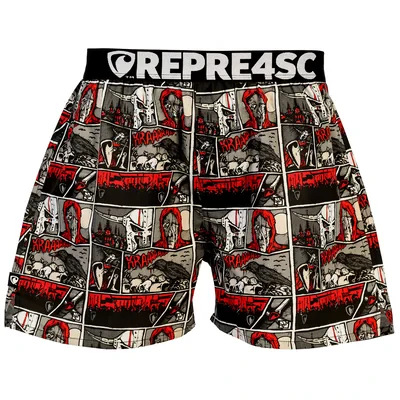 Pánské trenky s vytkávanou gumou EXCLUSIVE MIKE - Pánske trenky REPRE4SC EXCLUSIVE MIKE MEDIEVAL BATTLE - R6M-BOX-0718S - S
