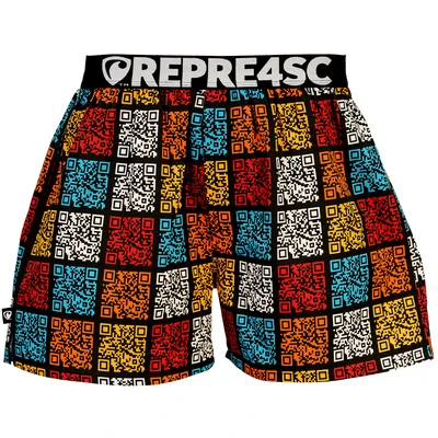 Pánské trenky s vytkávanou gumou EXCLUSIVE MIKE - Pánske trenky REPRE4SC EXCLUSIVE MIKE QR CUBES - R6M-BOX-0719S - S