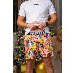 Pánské trenky s vytkávanou gumou EXCLUSIVE MIKE - Pánské trenky s vytkávanou gumou REPRE4SC EXCLUSIVE MIKE POP ART BABES - R5M-BOX-0708S - S