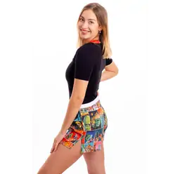 Ladies boxershorts with elastic waistband GIGI - Women's boxer shorts Repre GIGI ALIEN ATTACK - R3W-BOX-0701S - S
