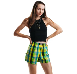 Ladies boxershorts with woven label BELLA - Women's boxer shorts Repre BELLA 23166 - R3W-BOX-0166S - S