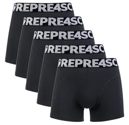Pánské boxerky SPORT - Pánské boxerky s vytkávanou gumou REPRE4SC 5PACK SPORT BLACK - R6M-BOX-0451S - S