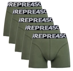 Pánské boxerky SPORT - Pánské boxerky s vytkávanou gumou REPRE4SC 5PACK SPORT GREEN - R6M-BOX-0455S - S