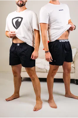 Pánské trenky s vytkávanou gumou EXCLUSIVE MIKE - Pánské trenky s vytkávanou gumou REPRE4SC EXCLUSIVE MIKE BLACK - R5M-BOX-0710S - S