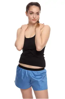 Ladies boxershorts with elastic waistband GIGI - Women's boxer shorts REPRE4SC SOLID BLUE - R8W-BOX-0125S - S