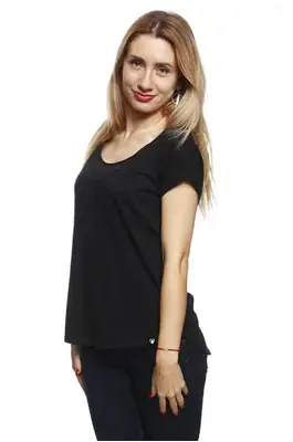 T-SHIRTS FÜR DAMEN - Kurzarm T-shirt für Frauen REPRE4SC SOLID BLACK - R8W-TSS-2701S - S