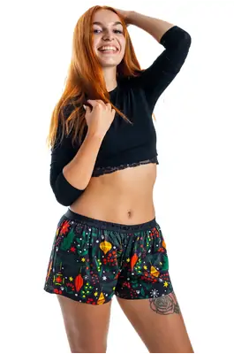 Dámské trenky - Dámské trenky s vytkávanou gumou REPRE4SC MISTLETOE - R2W-BOX-0716L - L