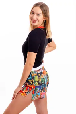 Dámské trenky vytkávaná guma GIGI - Dámské trenky s vytkávanou gumou REPRE4SC GIGI ALIEN ATTACK - R3W-BOX-0701S - S
