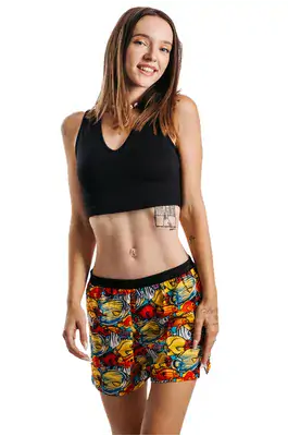 Ladies boxershorts with elastic waistband GIGI - Women's boxer shorts Repre GIGI AQUARIUM TRAFFIC - R3W-BOX-0712S - S